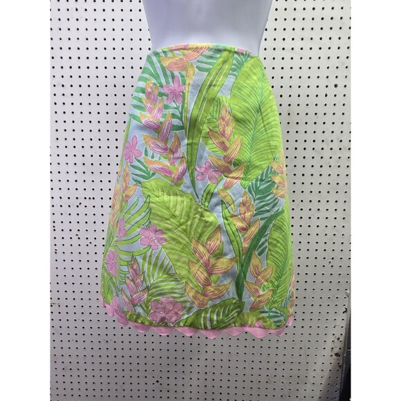 Lilly Pulitzer Dresses & Skirts - Lilly Pulitzer Womens Vtg Cynthia Botanical Garden Skirt 10 Scallop Hem Lined